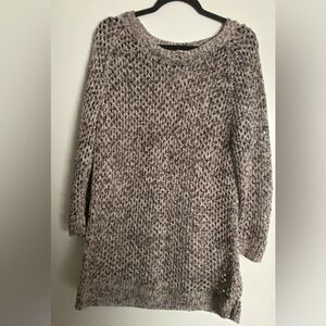 GAP Women's Textured Knit Sweater - Cream and Gray